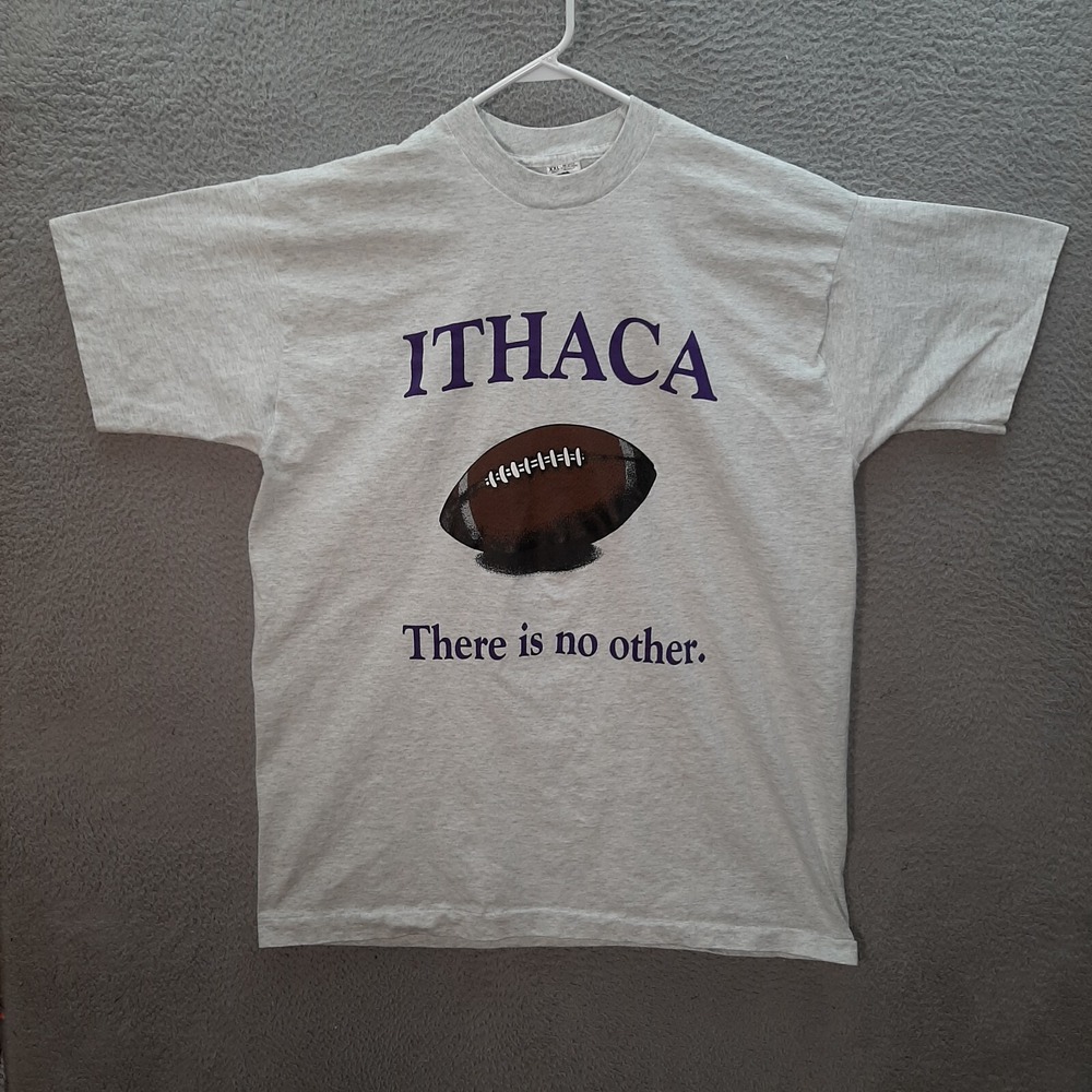 Vintage Fruit Of The Loom Shirt Adult 2XL‎ XXL Gray Single Stitch Football 1990s